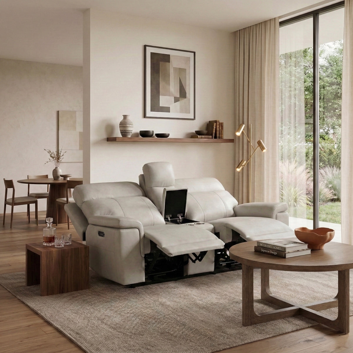 Celestia Power Double Reclining Love Seat with Power Headrest and Center Console