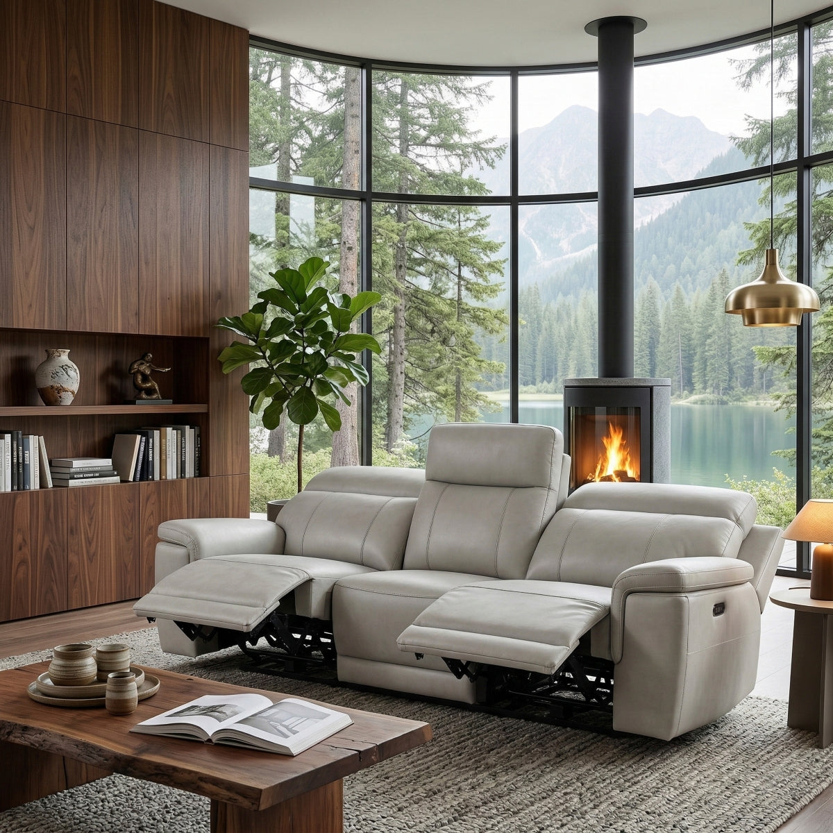 Celestia Power Double Reclining Sofa with Power Headrest