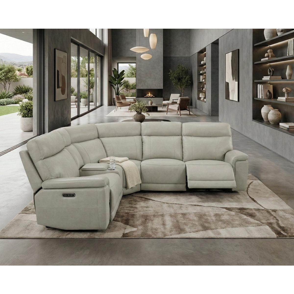 Celestia 6-Piece Modular Power Reclining Sectional with Power Headrests and Charging Ports