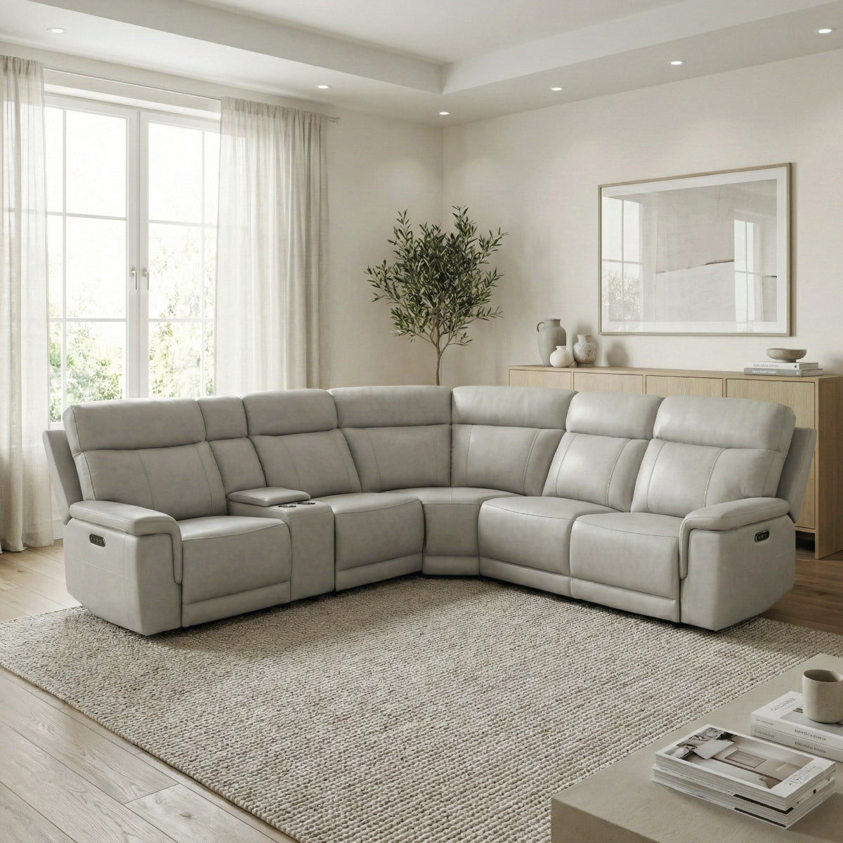 Celestia 6-Piece Modular Power Reclining Sectional with Power Headrests and Charging Ports