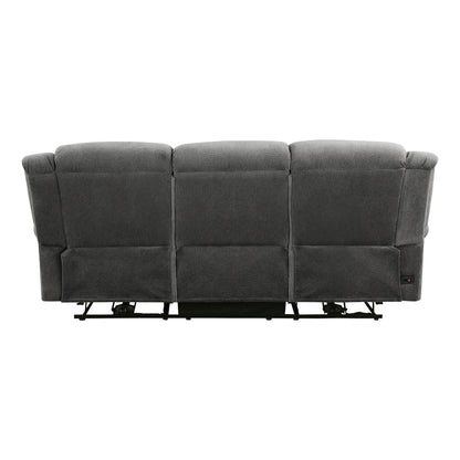 Brennen Power Double Reclining Sofa - Charcoal