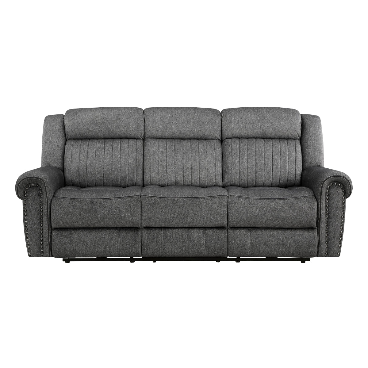 Brennen Power Double Reclining Sofa - Charcoal