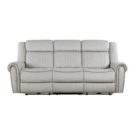 Brennen Power Double Reclining Sofa - Mist