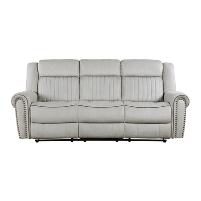 Brennen Double Reclining Sofa - Mist