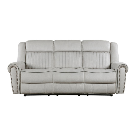 Brennen Double Reclining Sofa - Mist