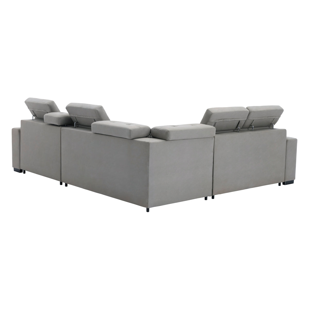 Farrah 3-Piece Sectional with Adjustable Headrests, Pull-out Bed and Console