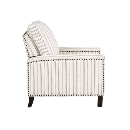 Landrum Push Back Reclining Chair - beige & gray