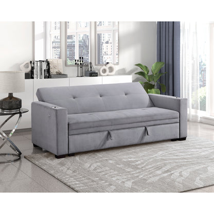 Grady Convertible Sofa Bed with Hidden Storage, Cup Holders and Charging Ports