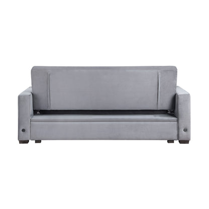 Grady Convertible Sofa Bed with Hidden Storage, Cup Holders and Charging Ports