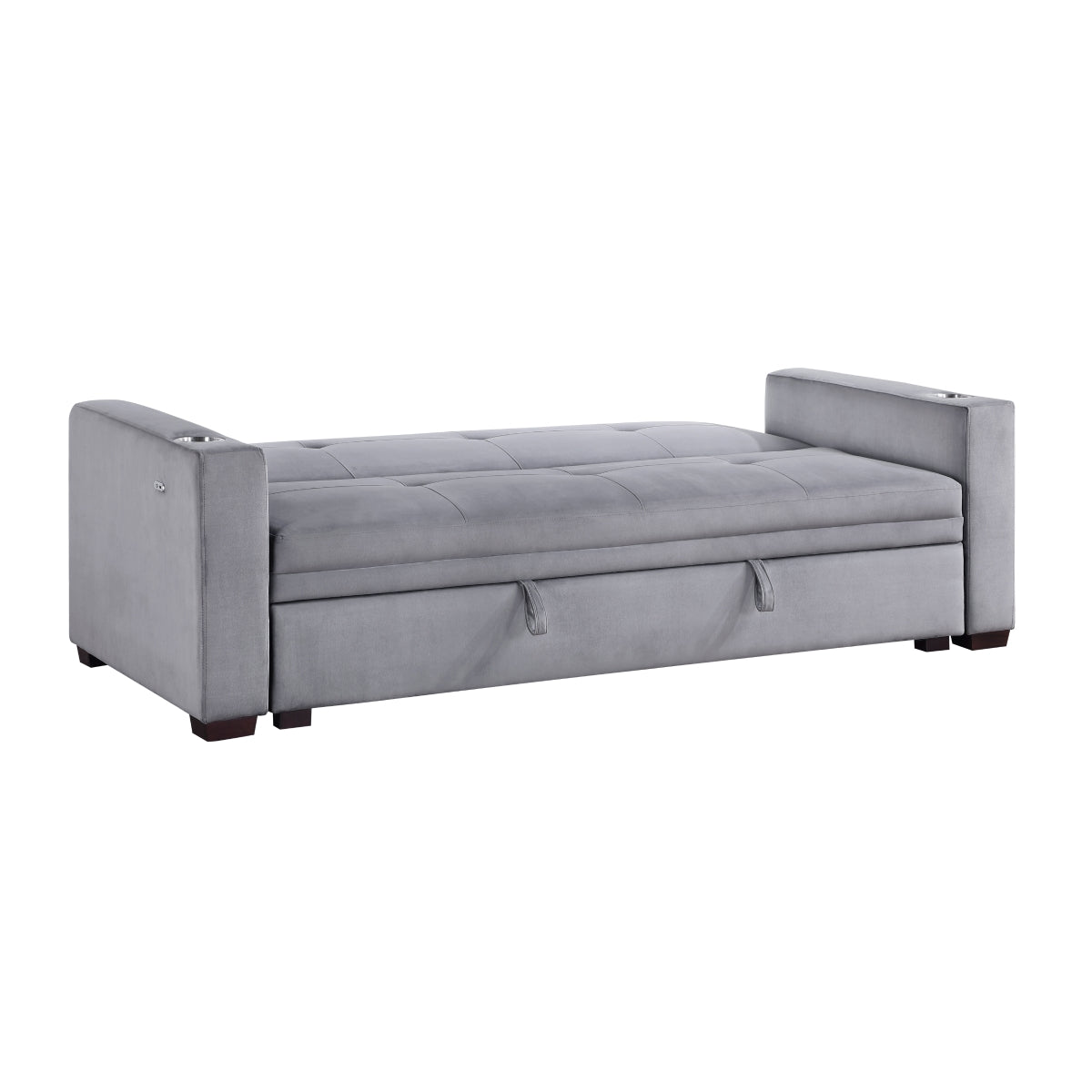 Grady Convertible Sofa Bed with Hidden Storage, Cup Holders and Charging Ports