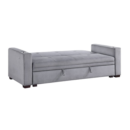 Grady Convertible Sofa Bed with Hidden Storage, Cup Holders and Charging Ports