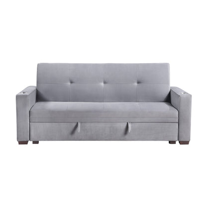 Grady Convertible Sofa Bed with Hidden Storage, Cup Holders and Charging Ports