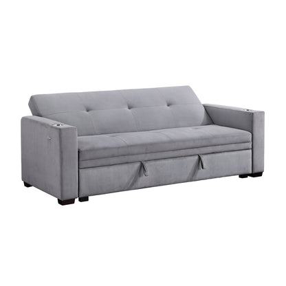 Grady Convertible Sofa Bed with Hidden Storage, Cup Holders and Charging Ports