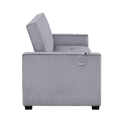 Grady Convertible Sofa Bed with Hidden Storage, Cup Holders and Charging Ports