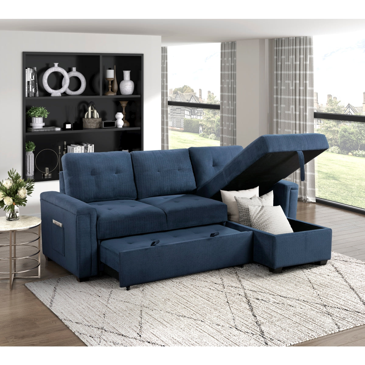 Barbara Reversible Sectional with Hidden Storage and Pull-out Bed