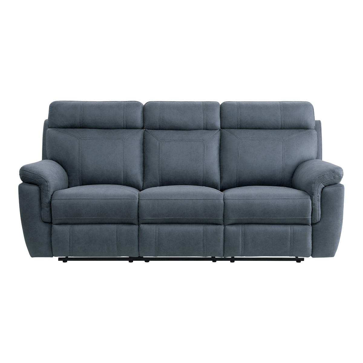 Clifton Double Reclining Sofa with Center Drop-Down Cup Holders - Blue