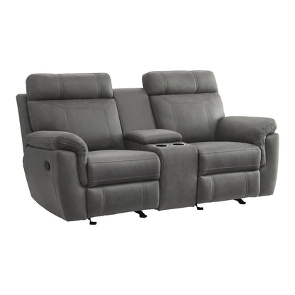Clifton Double Glider Reclining Love Seat with Center Console