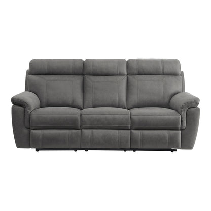 Clifton Double Reclining Sofa with Center Drop-Down Cup Holders - Pewter