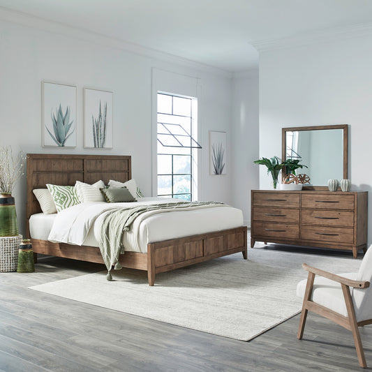 Shaker Lakes Queen Panel Bed, Dresser & Mirror