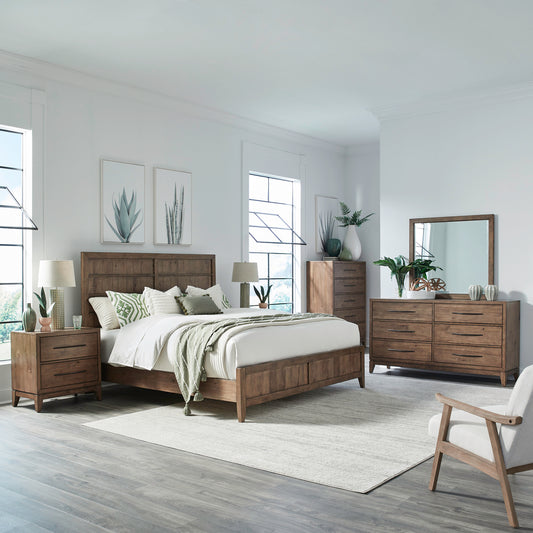 Shaker Lakes Queen Panel Bed, Dresser & Mirror, Chest, Night Stand