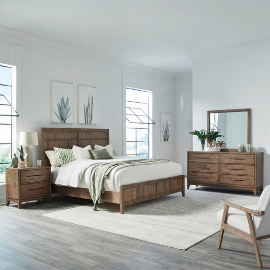 Shaker Lakes Queen Panel Bed, Dresser & Mirror, Night Stand