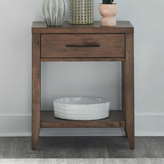 Shaker Lakes Open Nightstand w/ Charging Station