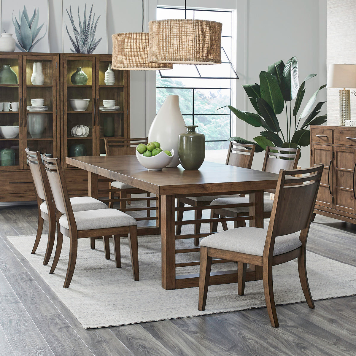 Shaker Lakes Opt 7 Piece Double Pedestal Table Set