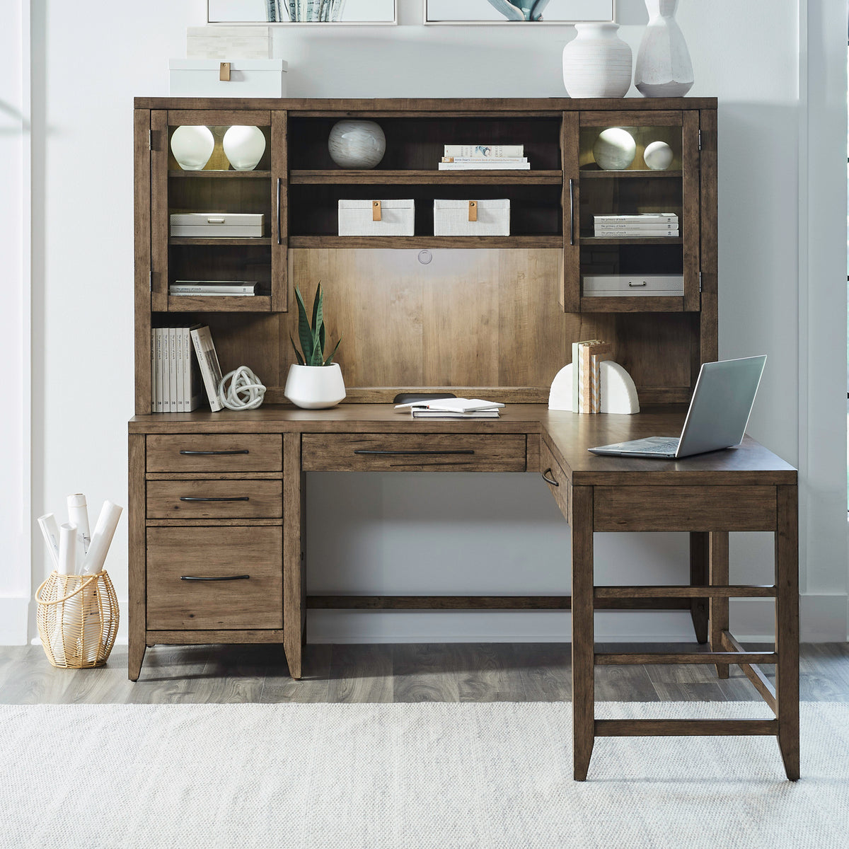 Shaker Lakes Opt L Shaped Desk Set