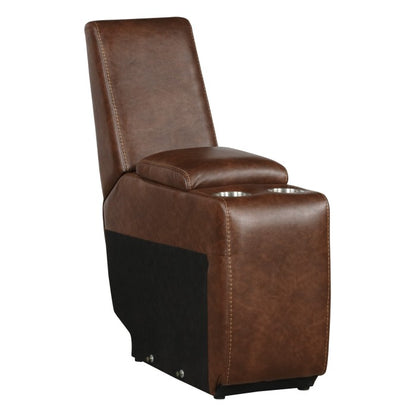 Putnam Console with Receptacles and USB Ports - Brown (side)
