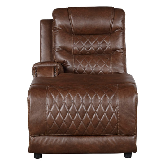 Putnam Power Left Side Reclining Chaise - Brown (front)