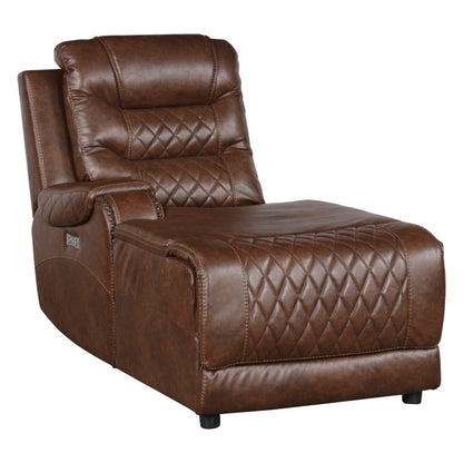 Putnam Power Left Side Reclining Chaise - Brown (side)