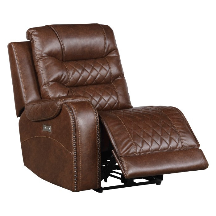 Putnam Power Left Side Reclining Chair - Brown (open)