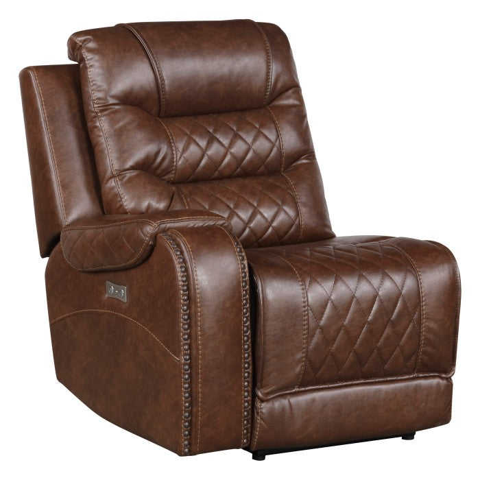 Putnam Power Left Side Reclining Chair - Brown (side)