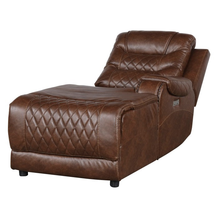 Putnam Power Right Side Reclining Chaise - Brown (open)