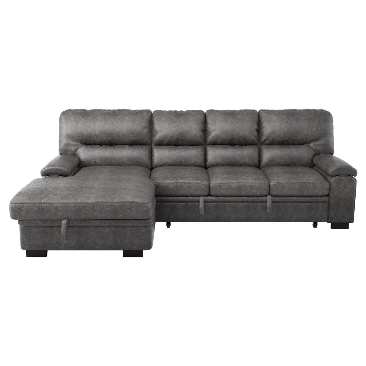 Michigan 2-Piece Sectional with Pull-out Bed and Left Chaise with Hidden Storage