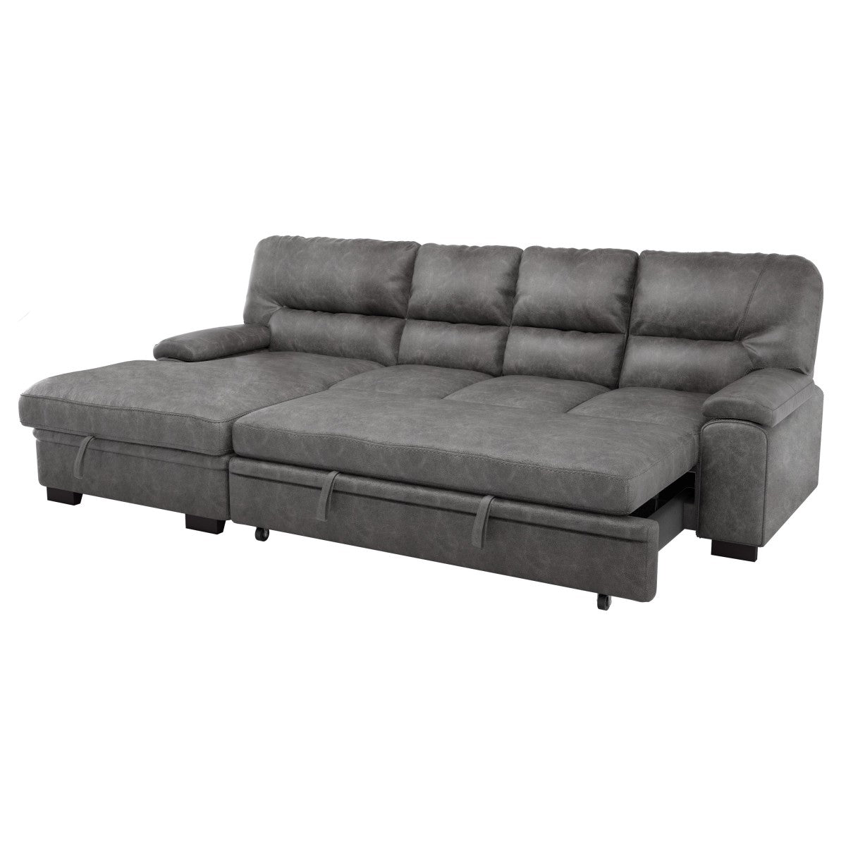 Michigan 2-Piece Sectional with Pull-out Bed and Left Chaise with Hidden Storage