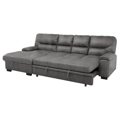 Michigan 2-Piece Sectional with Pull-out Bed and Left Chaise with Hidden Storage