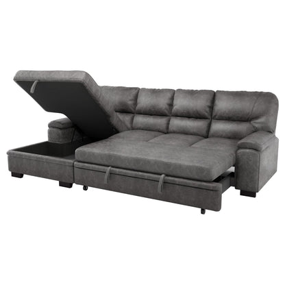 Michigan 2-Piece Sectional with Pull-out Bed and Left Chaise with Hidden Storage