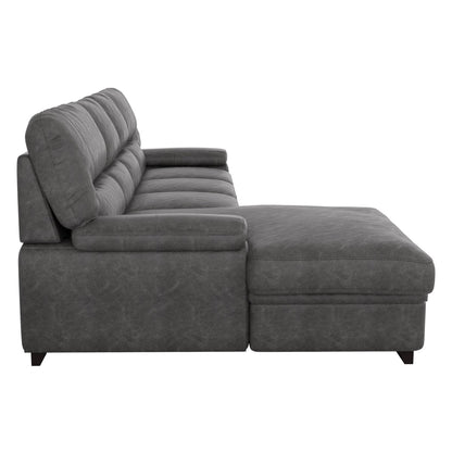 Michigan 2-Piece Sectional with Pull-out Bed and Left Chaise with Hidden Storage