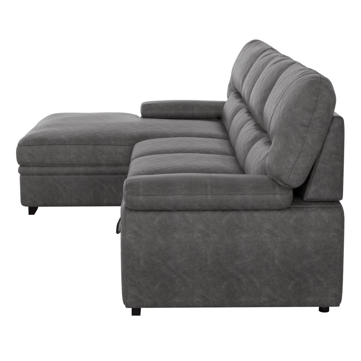 Michigan 2-Piece Sectional with Pull-out Bed and Left Chaise with Hidden Storage