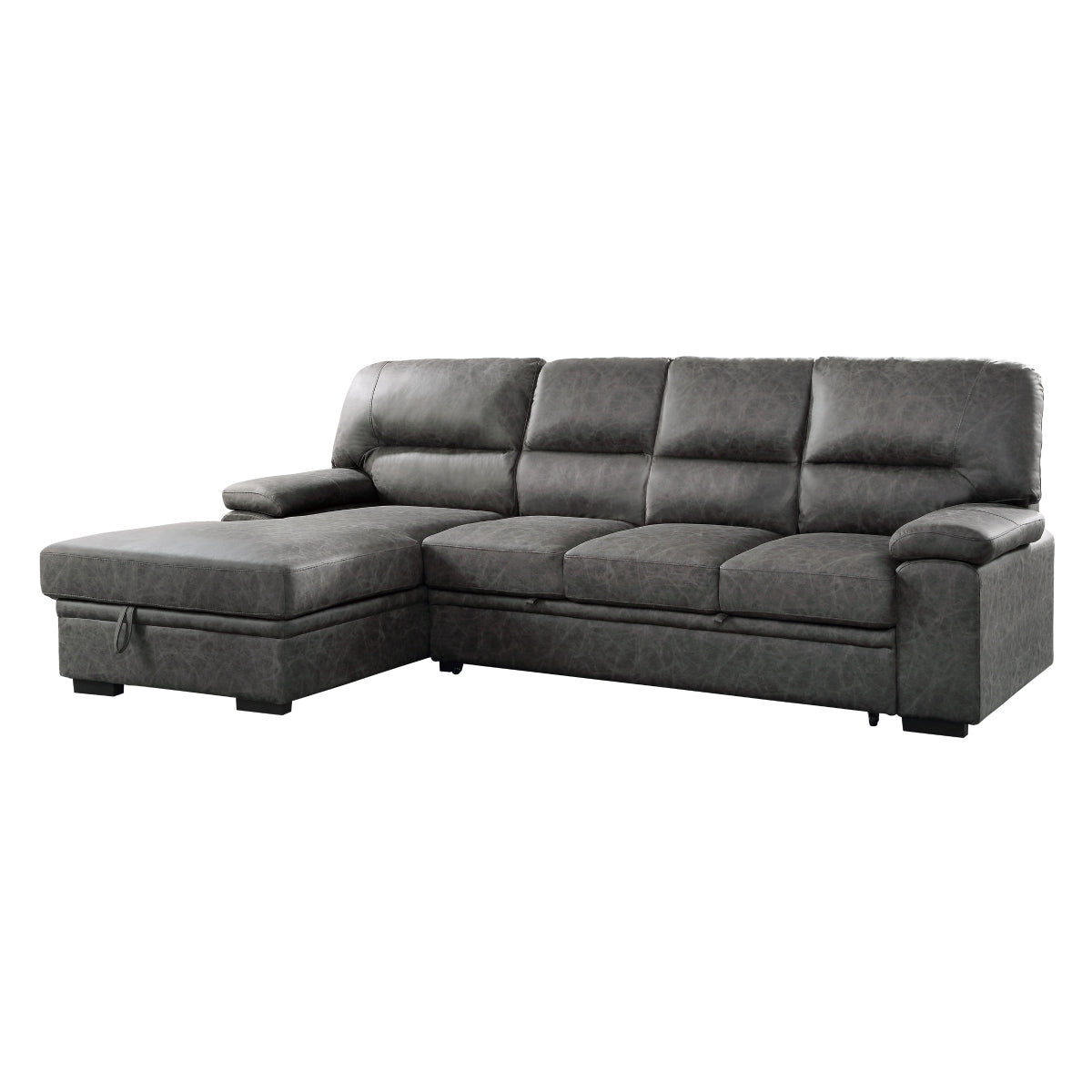 Michigan 2-Piece Sectional with Pull-out Bed and Left Chaise with Hidden Storage