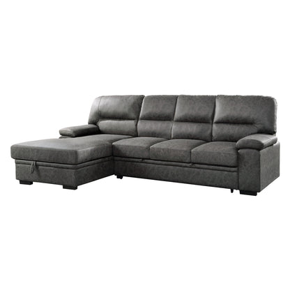 Michigan 2-Piece Sectional with Pull-out Bed and Left Chaise with Hidden Storage