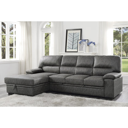 Michigan 2-Piece Sectional with Pull-out Bed and Left Chaise with Hidden Storage