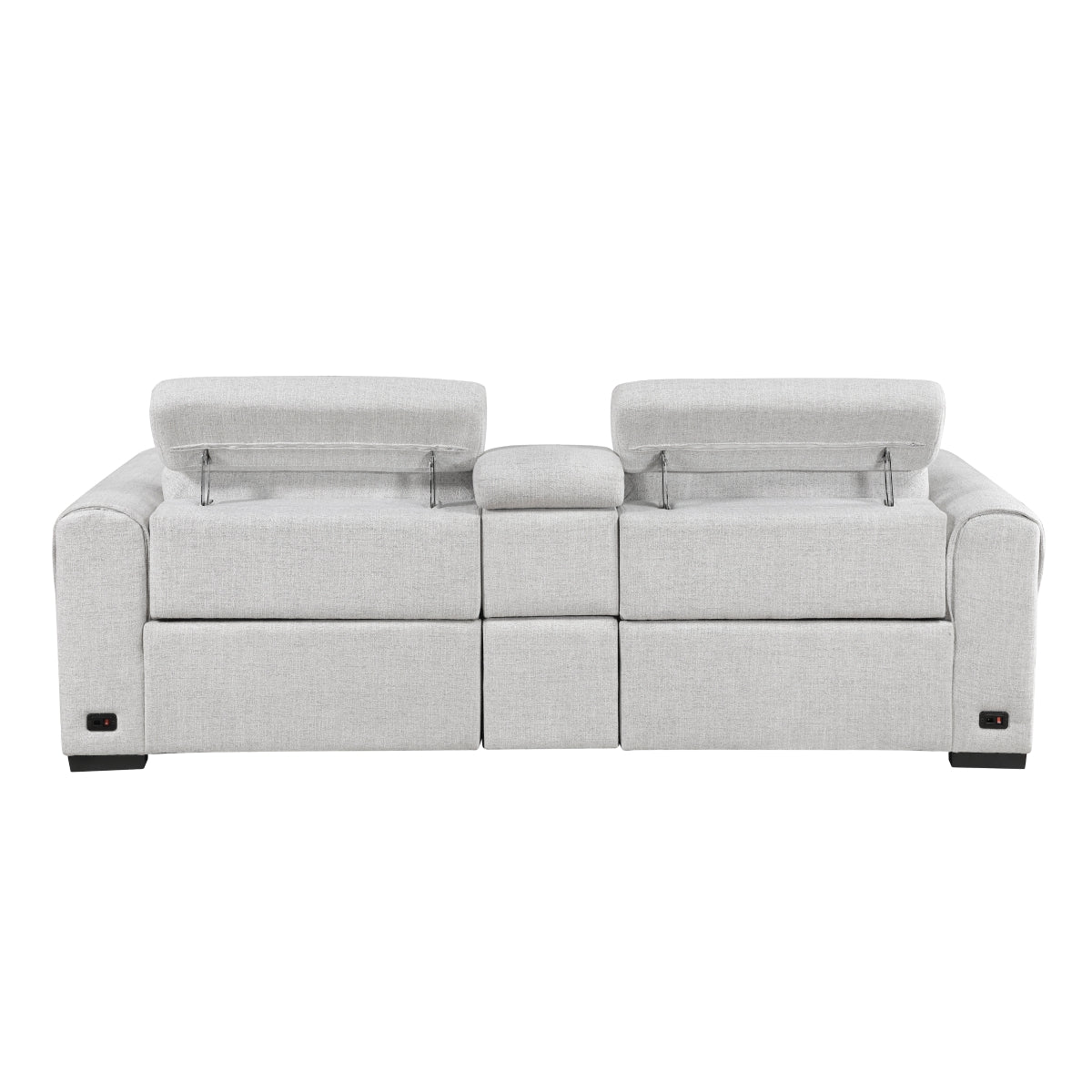 McPherson Power Double Reclining Love Seat with Center Console and Power Headrests, Charging Ports