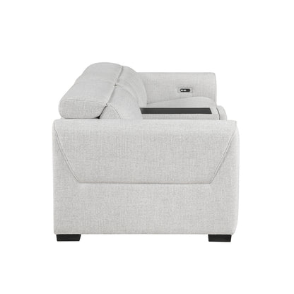 McPherson Power Double Reclining Love Seat with Center Console and Power Headrests, Charging Ports