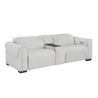 McPherson Power Double Reclining Love Seat with Center Console and Power Headrests, Charging Ports