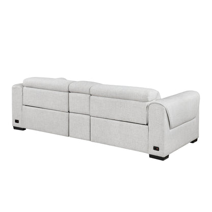 McPherson Power Double Reclining Love Seat with Center Console and Power Headrests, Charging Ports