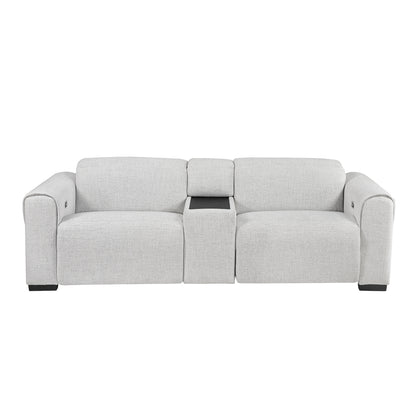 McPherson Power Double Reclining Love Seat with Center Console and Power Headrests, Charging Ports