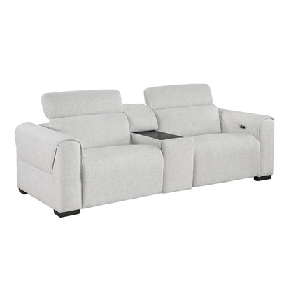 McPherson Power Double Reclining Love Seat with Center Console and Power Headrests, Charging Ports
