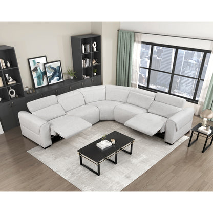 McPherson 5-Piece Modular Power Reclining Sectional with Power Headrests, Charging Ports